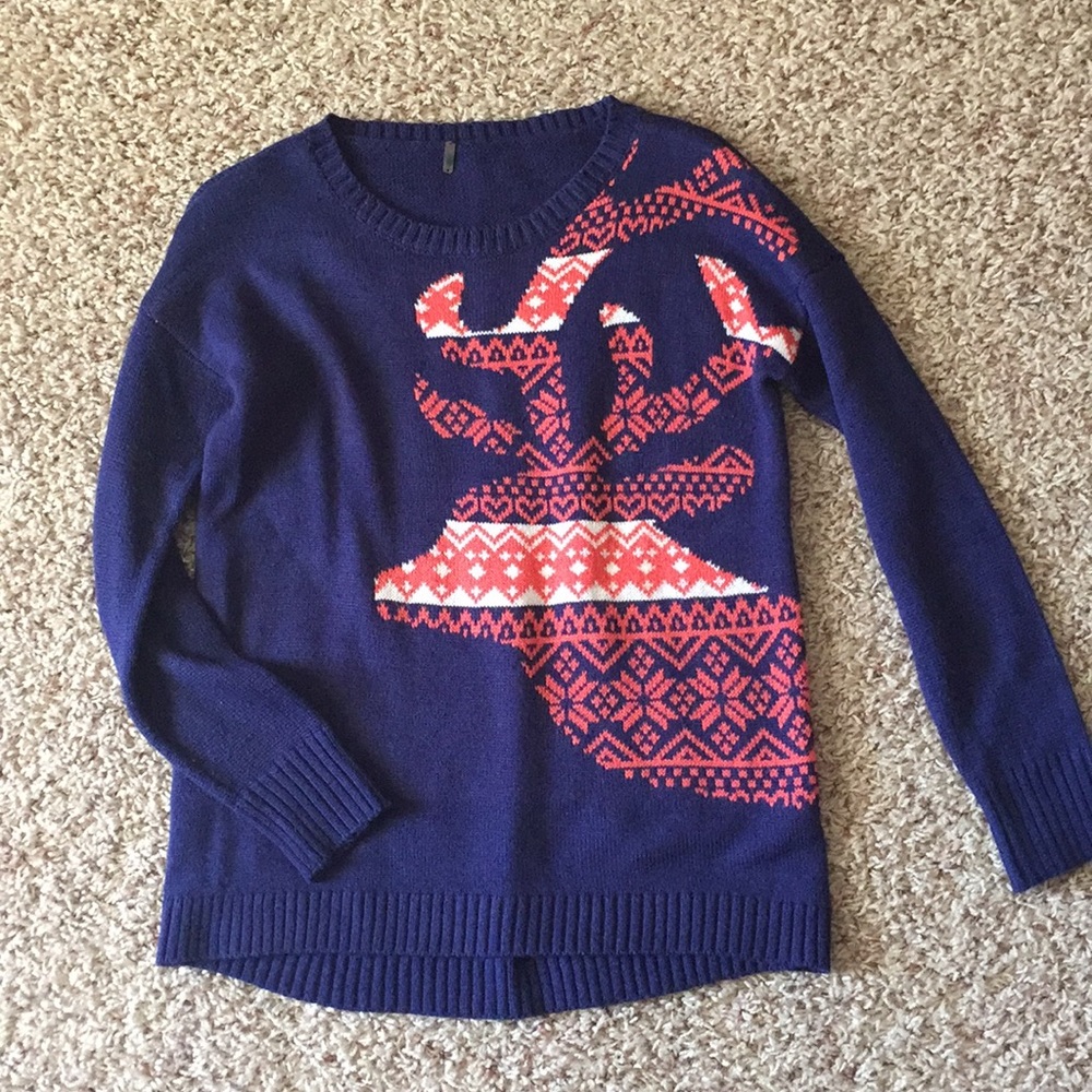 Navy Blue Reindeer Sweater